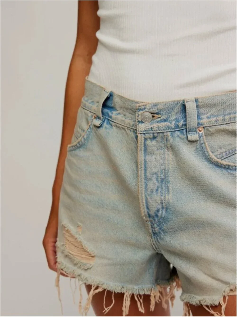 FREE PEOPLE NWOT We The Free Now Or Never Denim Shorts / Well Worn